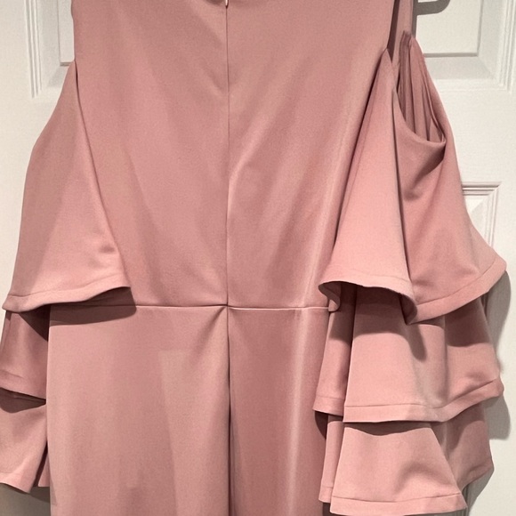 Shein Curve Cold Shoulder Flutter Sleeve Dress Dusty Rose Size 3X/18 - Picture 7 of 9